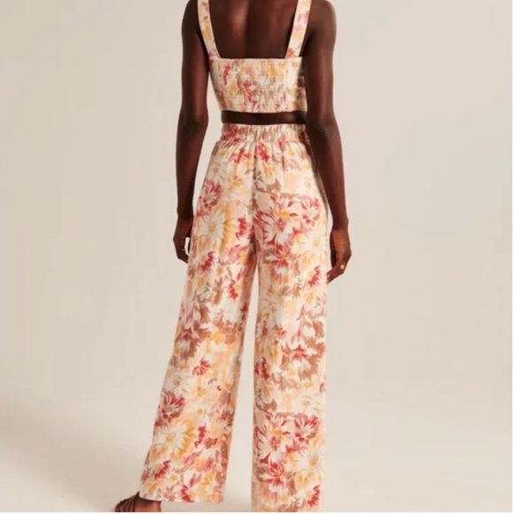 ABERCROMBIE & FITCH Linen Blend Floral Pull On Pants Small S - Picture 5 of 11